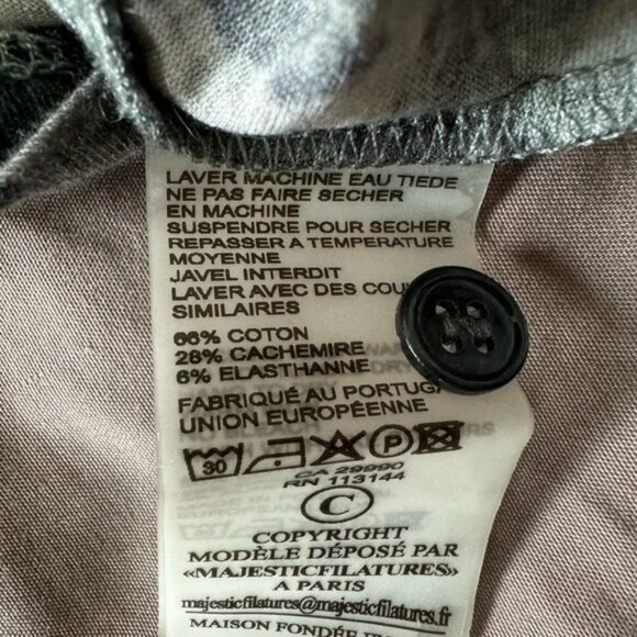 Leopard Print Button-Up Shirt Majestic Filatures Size 2 - Picture 3 of 7